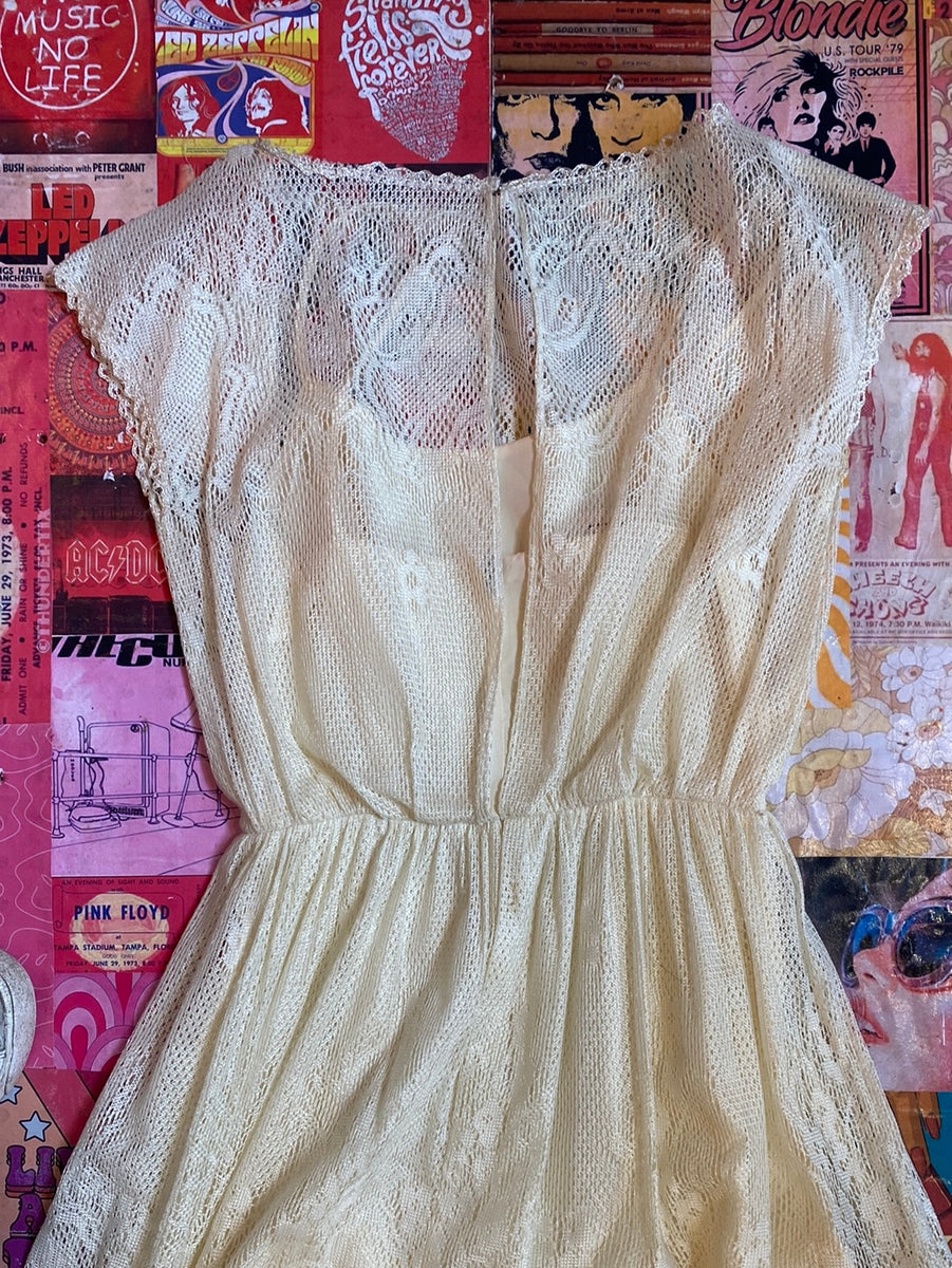 Cream Lace Floral Maxi Dress  East and Up