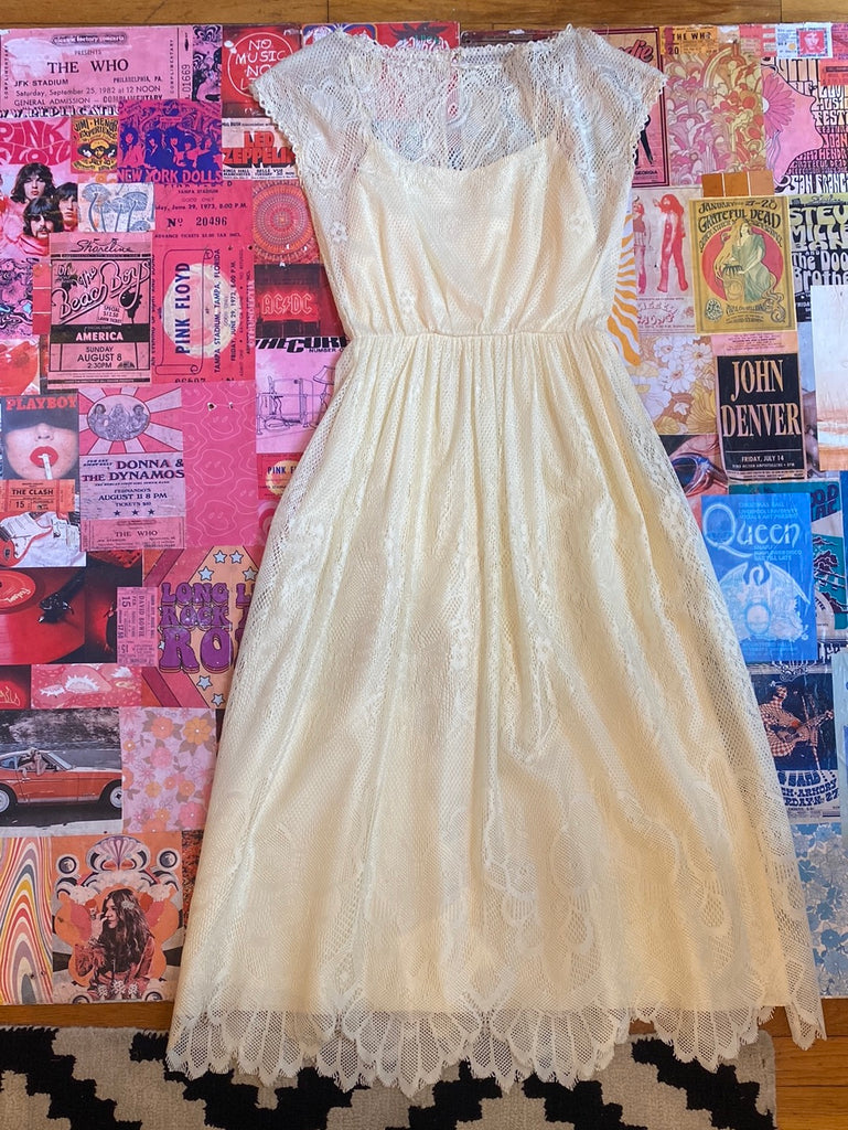 Cream Lace Floral Maxi Dress East and Up Cream Lace Floral Maxi Dress East and Up