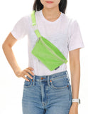 Slim Fanny Pack Festival Crossbody Belt Bag Corduroy Green