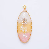 18K Gold Filled 55mm Sunset Sand Beach Gradient Resin Oval Charm | AH873