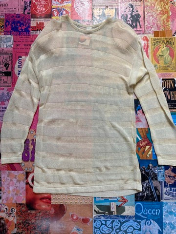 Metallic Cream Stripe Mini Dress