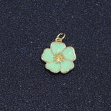 Dainty Hibiscus Charm Tropical Flower Gold Filled Enamel Charm Hawaiian Inspired Jewelry Pendant for Necklace Bracelet Earring Component M-505 M-506 M-507