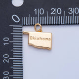 18K Gold Filled United States of America State Map Charm in Gold & Silver | AK064 - AK113
