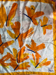 Orange Butterfly Silk Scarf
