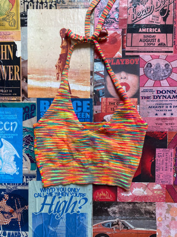 Rainbow Knit Halter Top
