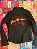Harley Davidson Black Button Up Top