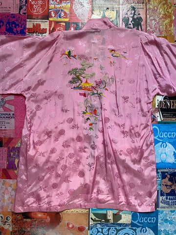 Pink Silk Embroidered Kimono
