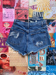Medium Wash Distressed Denim Shorts