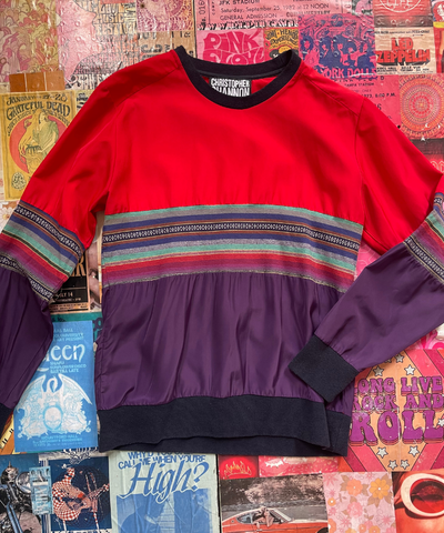 Christopher Shannon Red, Purple, And Striped Crewneck
