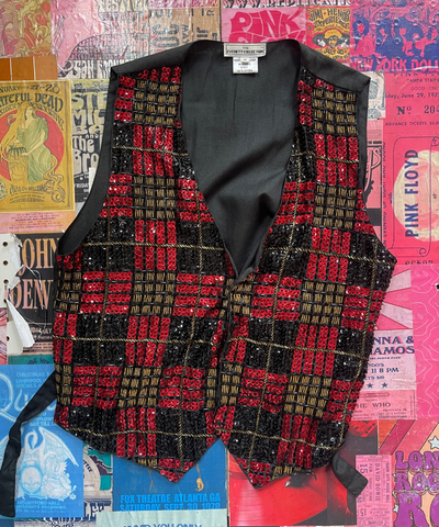 Red, Black, And Gold Sequin Vest