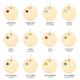 18K Gold PVD Blank Engravable Circle Birthstone Charm