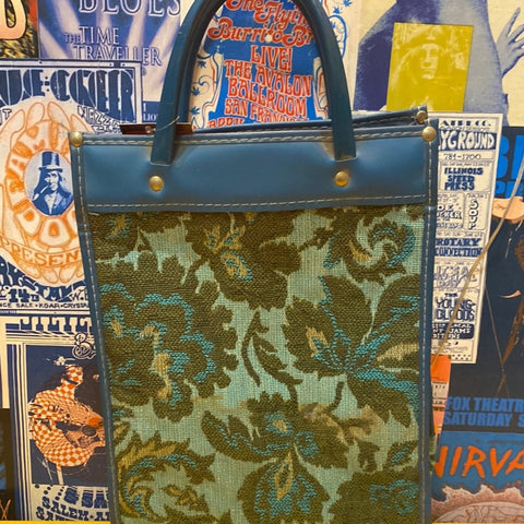 70s Turquoise Blue Paisley Bag