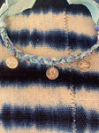 Turquoise Braided Handkerchief Coin Necklace