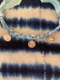 Turquoise Braided Handkerchief Coin Necklace
