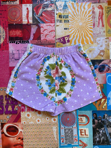 Handmade Purple Terry Cloth Shorts