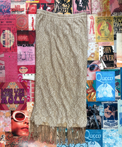 Shimmer Fringe Form-Fitting Skirt