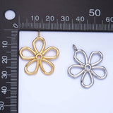 24K Gold Filled Minimalist Flower Pendant in Gold & Silver | AG947