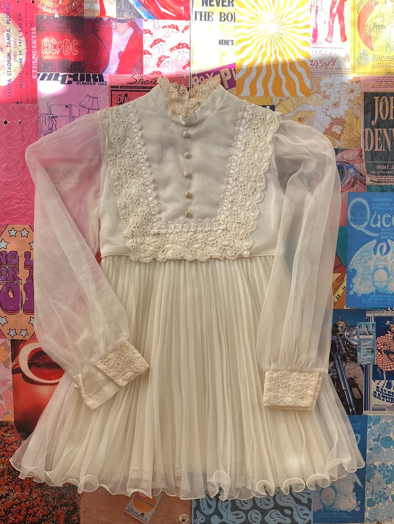 white pleated mini dress White Sheer Pleated Mini Dress