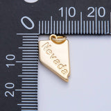 18K Gold Filled United States of America State Map Charm in Gold & Silver | AK064 - AK113