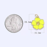 Dainty Hibiscus Charm Tropical Flower Gold Filled Enamel Charm Hawaiian Inspired Jewelry Pendant for Necklace Bracelet Earring Component M-505 M-506 M-507
