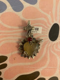 Sacred Heart Stone Cross Pendant