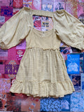 Pale Yellow Shirred Dress