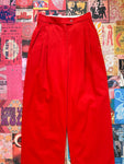 Red Flare Paper Bag Pants