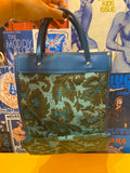 70s Turquoise Blue Paisley Bag