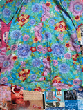 Zip Up Floral Kaftan Dress
