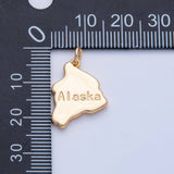18K Gold Filled United States of America State Map Charm in Gold & Silver | AK064 - AK113