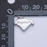 18K Gold Filled United States of America State Map Charm in Gold & Silver | AK064 - AK113
