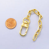 24K Gold Filled 5 Inch Paperclip Chain Bag Purse Charm Keychain Findings | WA-2899