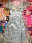 Blue Floral Ruffle Dress