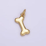 24K Gold Filled Minimalist Dog Bone Mini Charm | M126