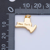 18K Gold Filled United States of America State Map Charm in Gold & Silver | AK064 - AK113