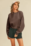 Blank Short Cropped Long Sleeve Sweatshirt