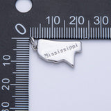 18K Gold Filled United States of America State Map Charm in Gold & Silver | AK064 - AK113