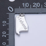 18K Gold Filled United States of America State Map Charm in Gold & Silver | AK064 - AK113