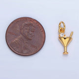 24K Gold Filled CZ Martini Glass Alcoholic Drink Mini Charm | X871