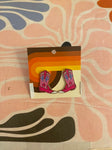 Pink Cowboy Boot Earrings