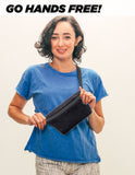 Slim Fanny Pack Festival Crossbody Belt Bag Corduroy Black
