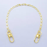 24K Gold Filled 11.5 Inch Paperclip Curb Chain Bag Purse Charm Keychain Findings | WA-2940