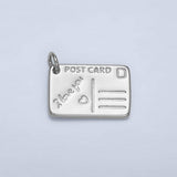 24K Gold Filled 19mm "I Love You" Script Post Card Charm in Gold & Silver | X586