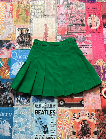 Green Pleated Skirt