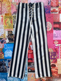 Lace Up Striped Pants