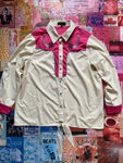 Pink And White Fringe Cowboy Shirt
