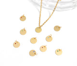 18K Gold PVD Blank Engravable Circle Birthstone Charm