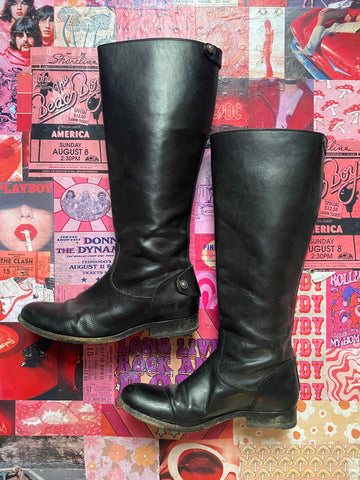 Frye Black Tall Riding Boots | Women 7