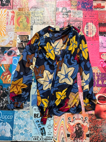 Floral Long Sleeve Open Top