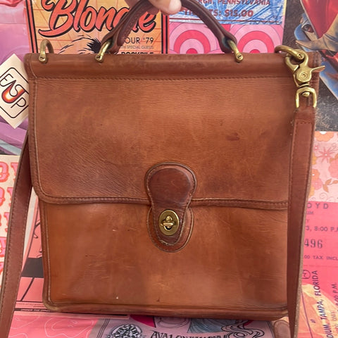 Coach brown leather satchel bag